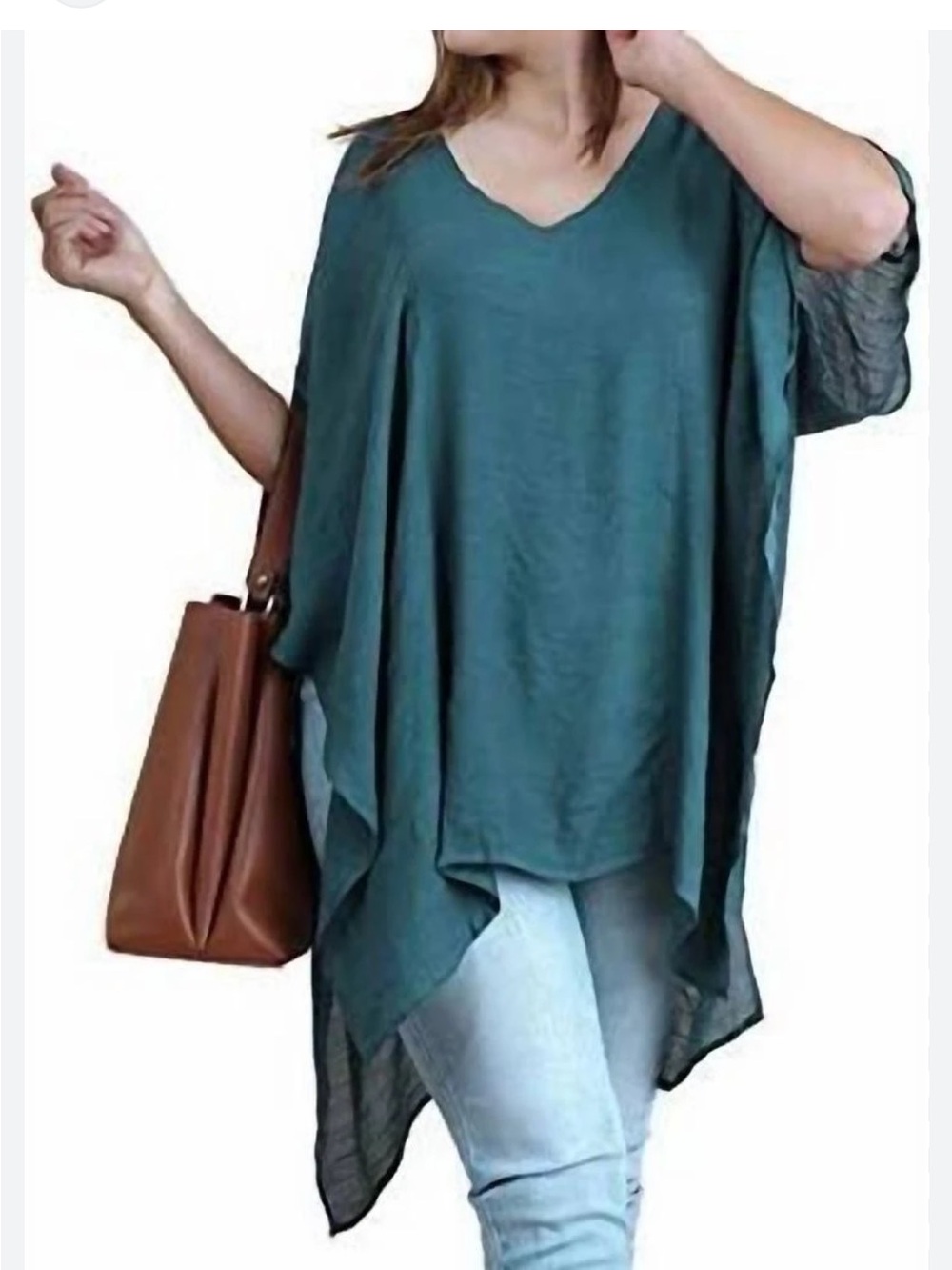 Umgee Teal V-Neck Kaftan Tunic